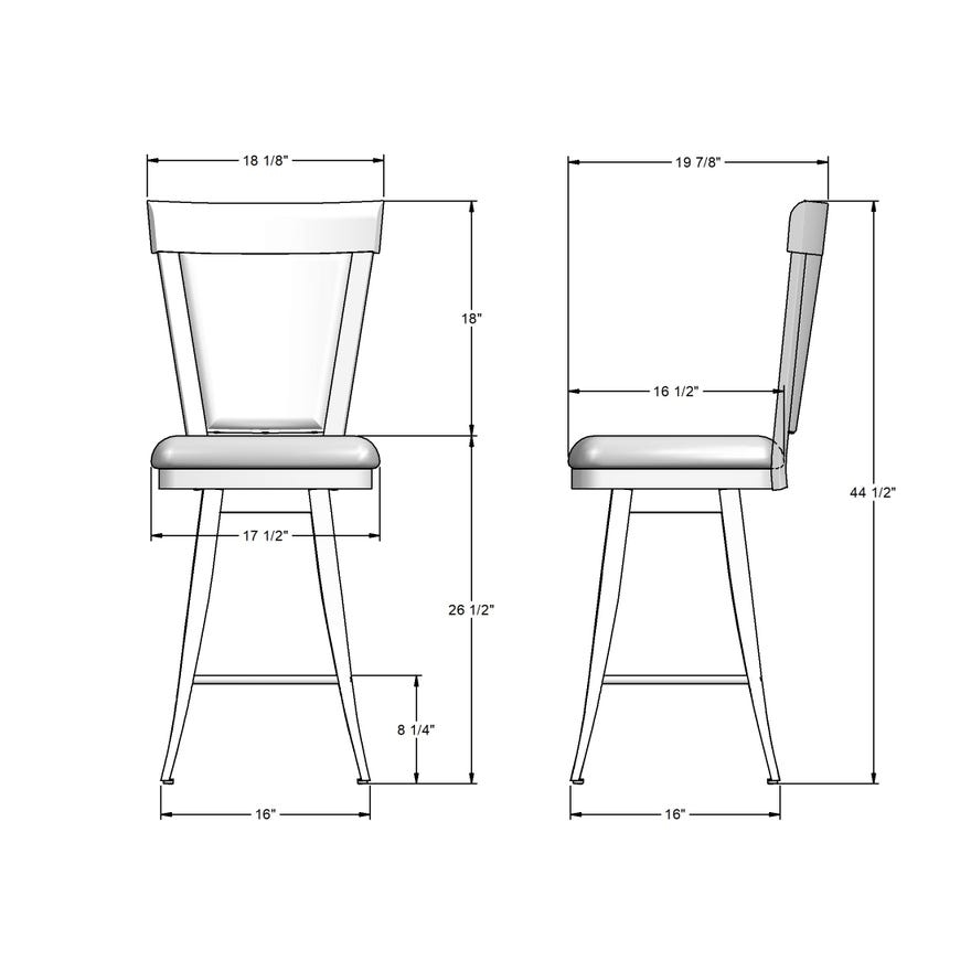 Amisco Eleanor Upholstered Counter Height Swivel Stool