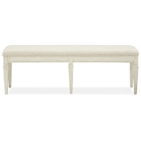 Transitional Farmhouse Upholstered Dining Storage Bench 