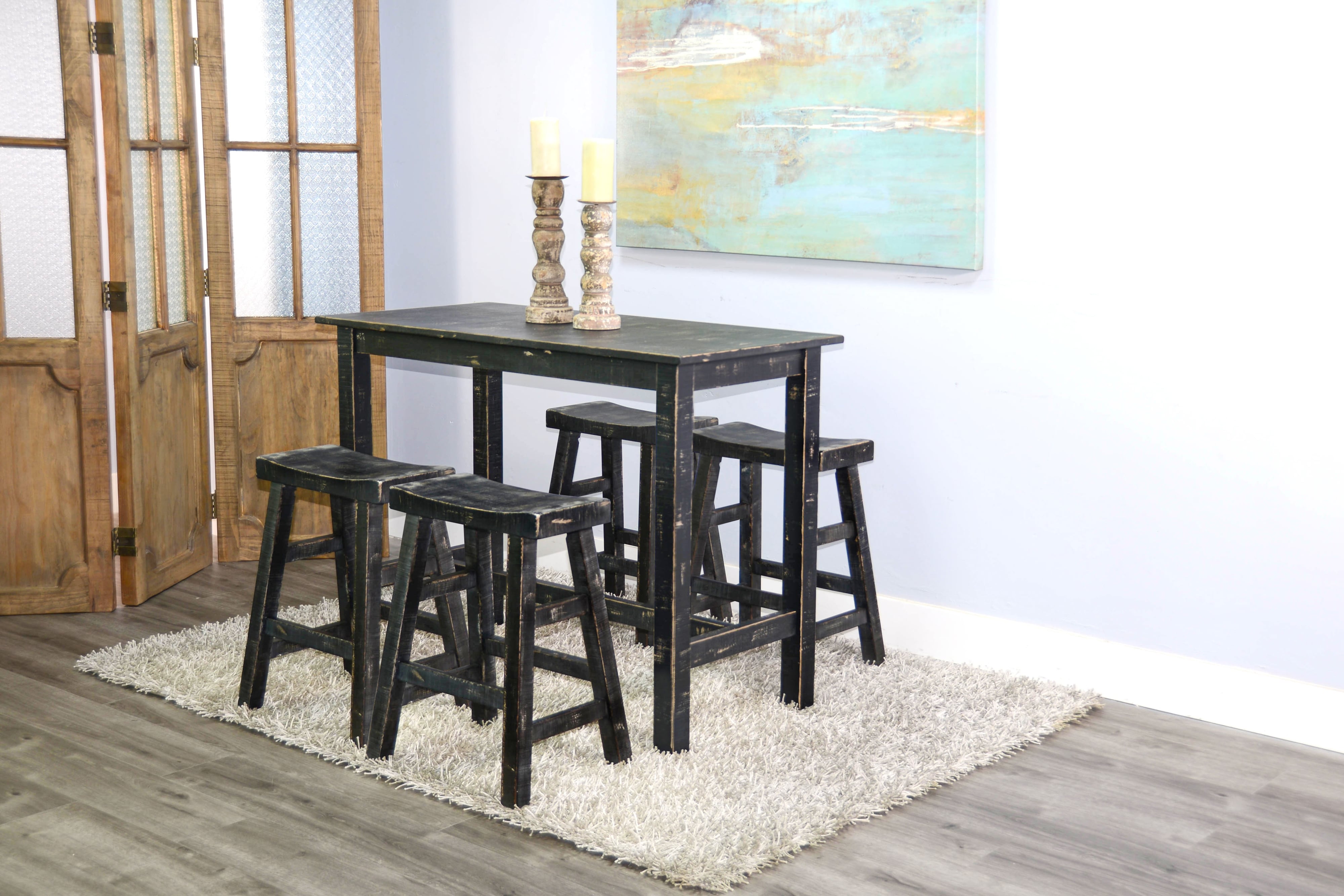 Magohany Wood Counter-Height Dining Table