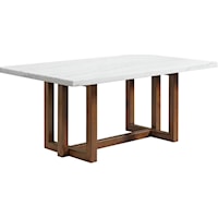 Transitional Dining Table with Marble Top