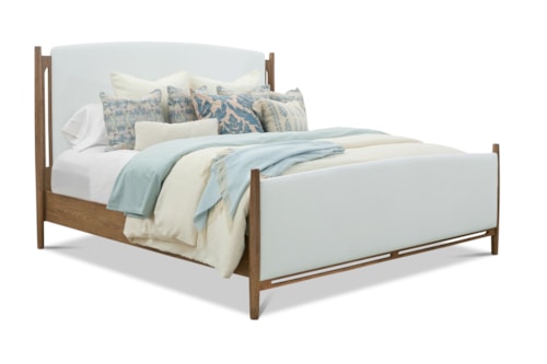Transitional Upholstered King Bed