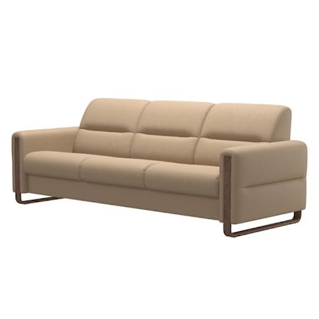 3-Seater Sofa with Wood Arms