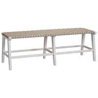 Farmhouse Accent Bench with Woven Seat