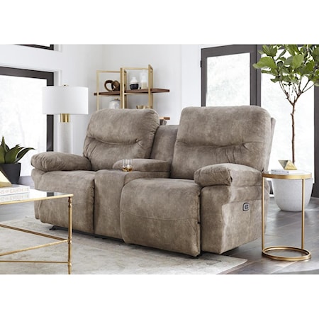 Manual Space Saver Loveseat with Console