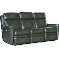 Transitional Power Reclining Sofa with Power Headrests