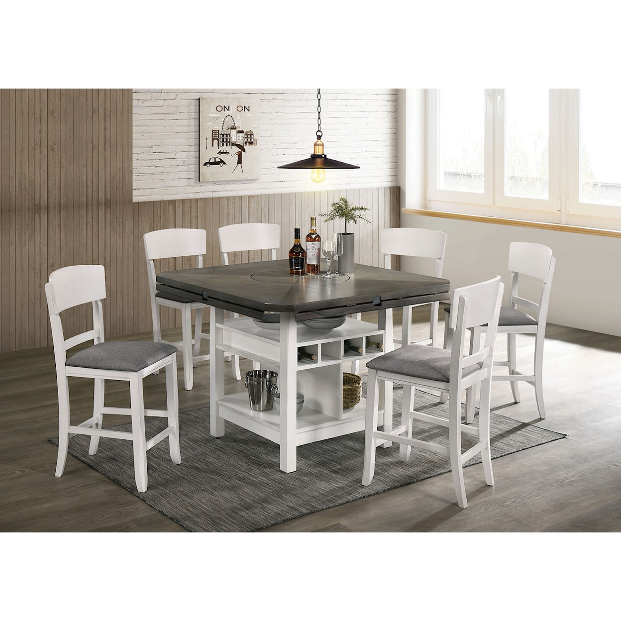 Furniture of America - FOA Stacie Counter Height Dining Set