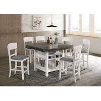 Transitional 7-Piece Counter Height Dining Set