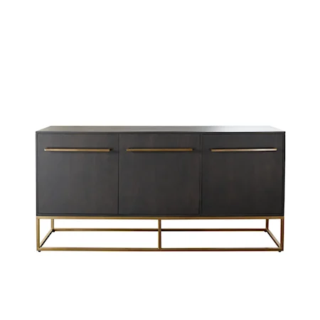 Solid Mango Wood 3-Door Sideboard