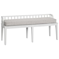 Farmhouse Dining Bench with Upholstered Seat