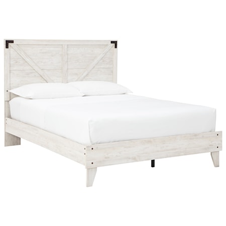 Queen Platform Bed with Panel Headboard