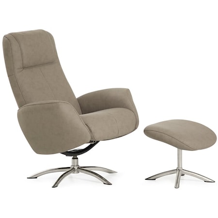 Q05 Contemporary Manual Recliner and Ottoman