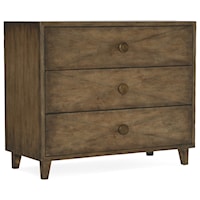 Casual 3-Drawer Bachelors Chest with Outlets & Built-In Lighting