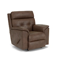 Casual Manual Rocker Recliner with Tufted Back