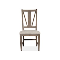 Transitional Dining Side Chair with Upholstered Seat