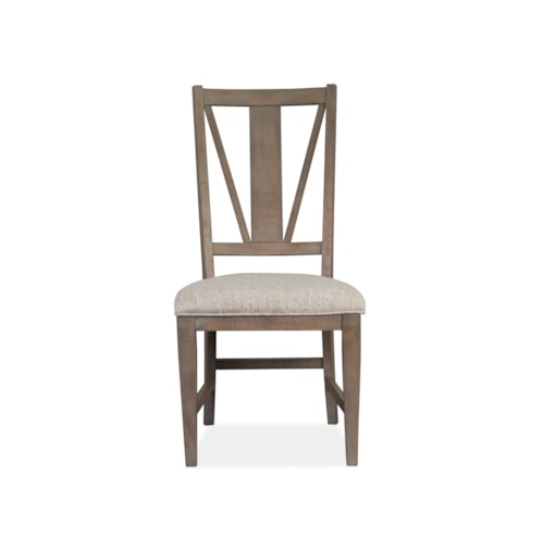 Transitional Dining Side Chair with Upholstered Seat