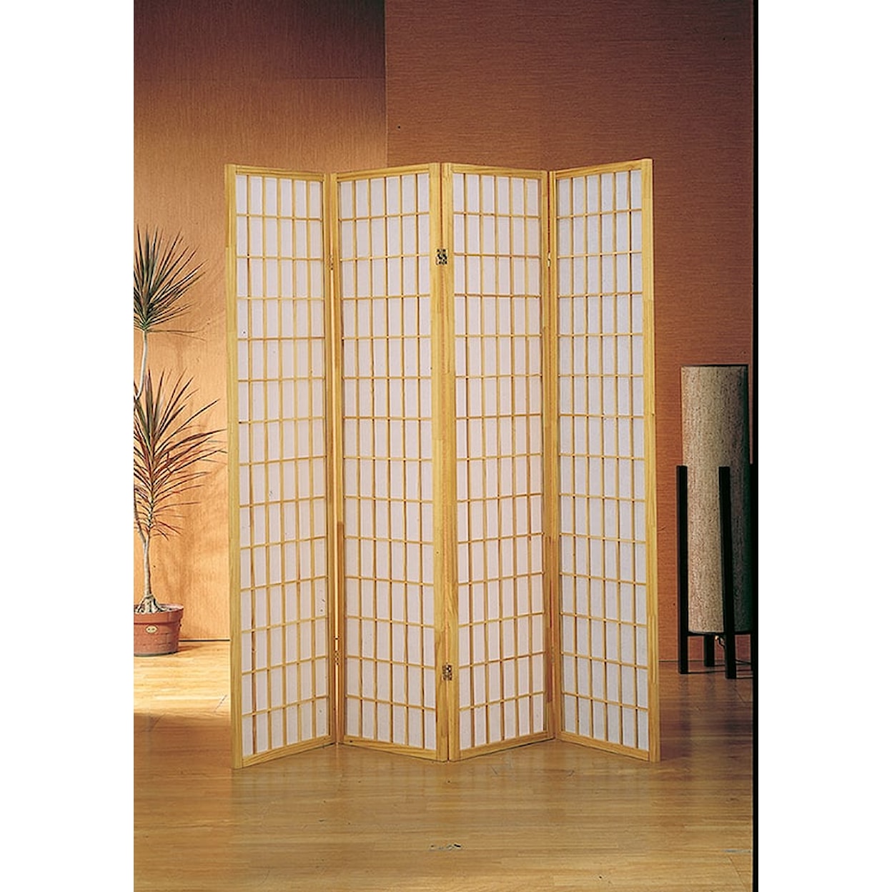 Milton Greens Stars Room Divider NATURAL 4-PANEL ROOM DIVIDER WITH | WHITE SC