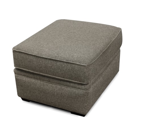 Transitional Ottoman with Block Legs