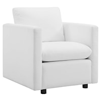 Activate Contemporary Upholstered Armchair - White