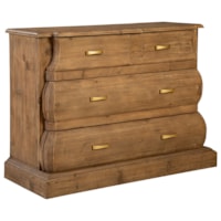 Rustic 4-Drawer Chest with Gold Pulls