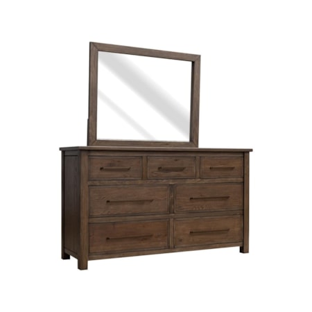 Dresser and Mirror Set