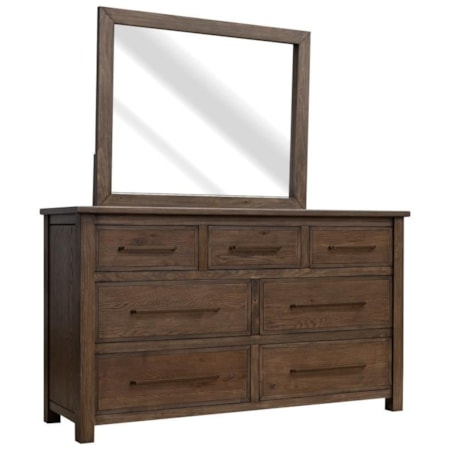 Dresser and Mirror Set