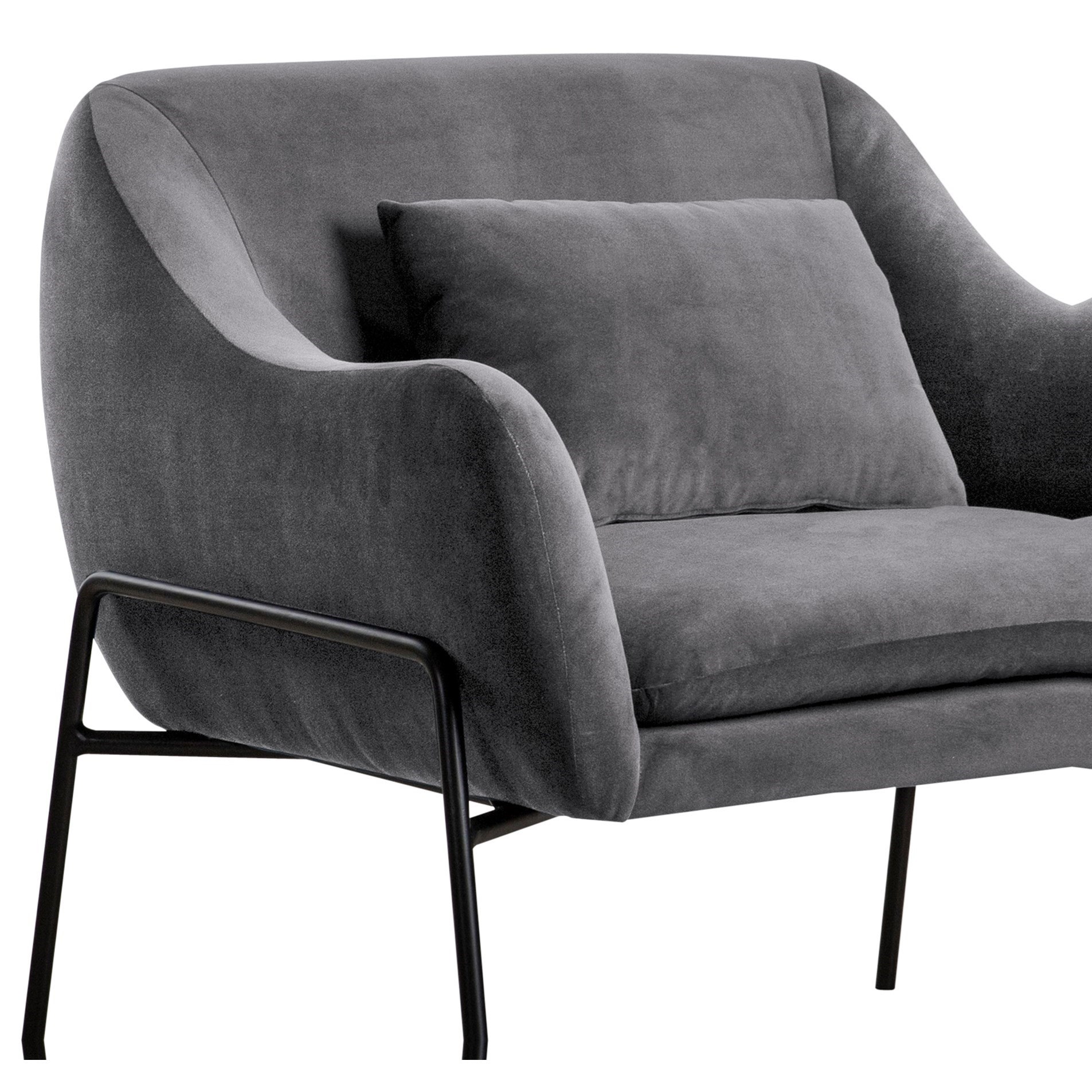 Armen Living Karen- Accent Chair with Throw Pillow