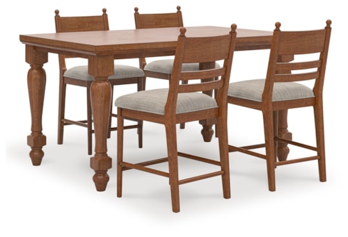 Counter Height Dining Table And 4 Barstools