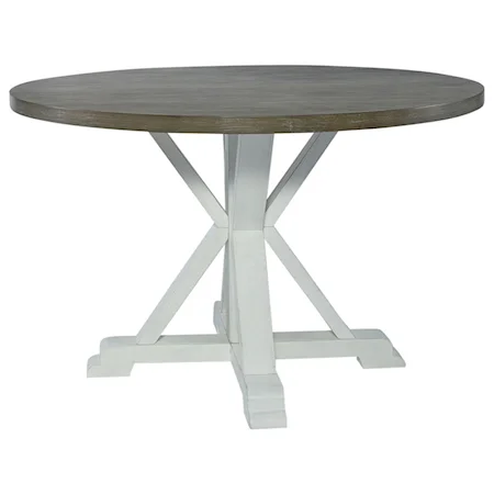 Modern Farmhouse Single Pedestal Dining Table - White