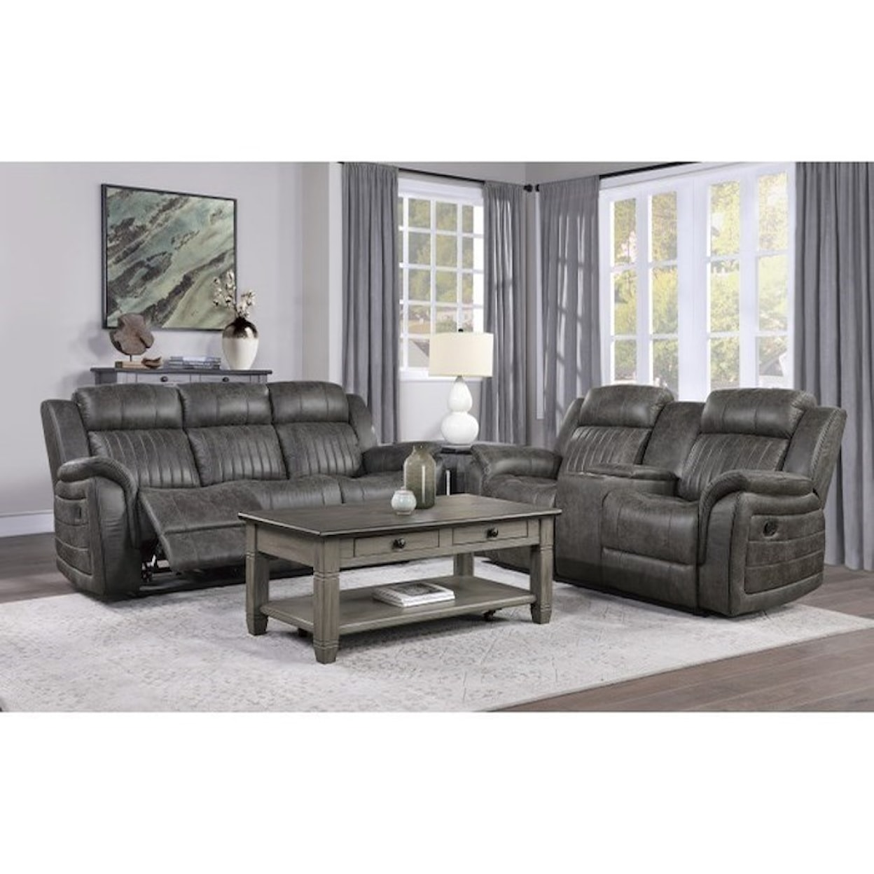 Homelegance Centeroak Double Reclining Sofa