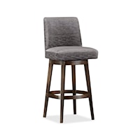Contemporary Swivel Counter Stool with Full Back
