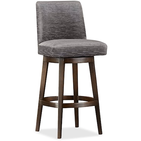 Contemporary Swivel Counter Stool with Full Back