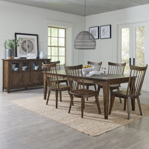 Rustic 7-Piece Rectangular Dining Set