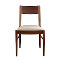 Mid-Century Modern Side Chair with Leather Upholstered Seat