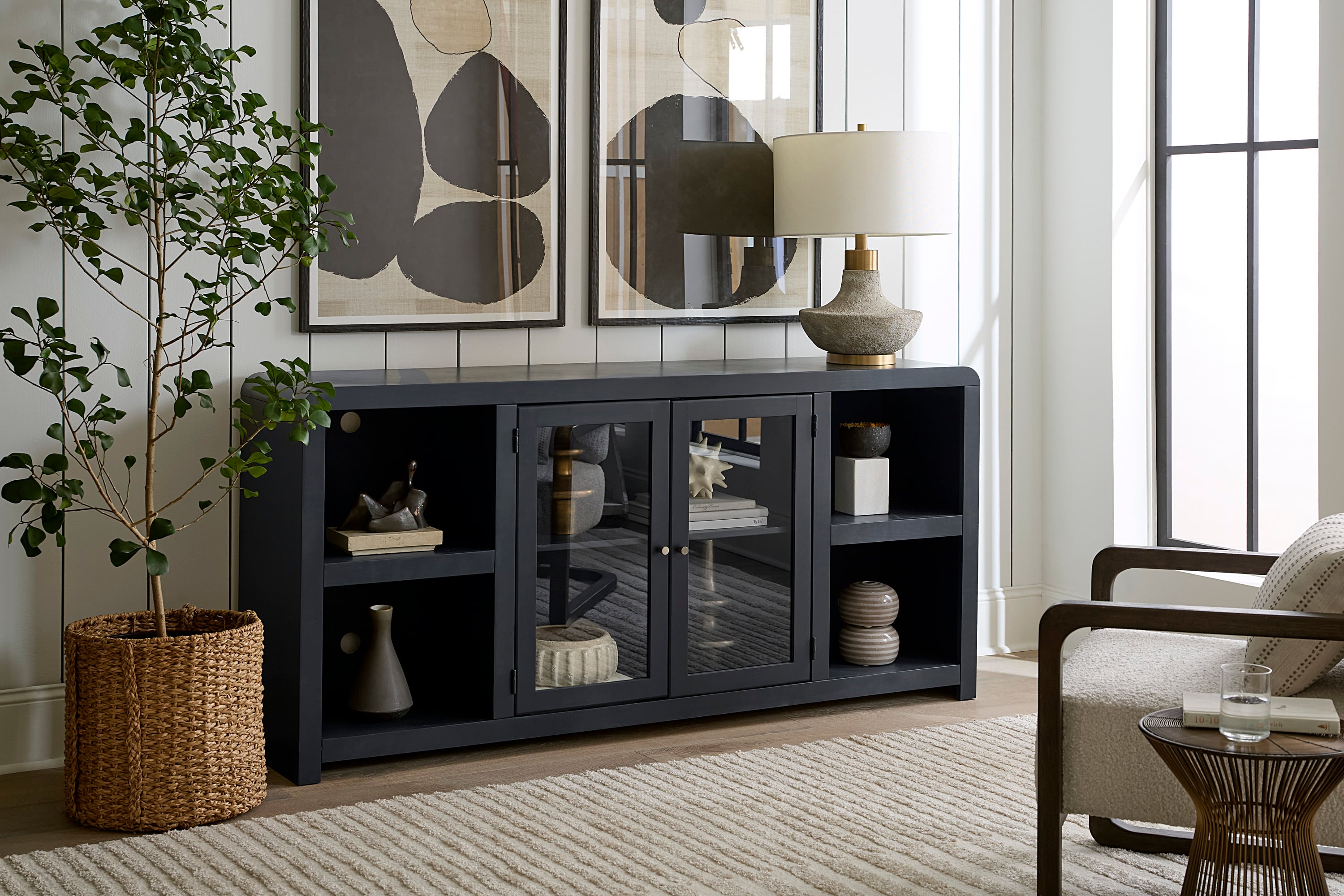 6-Shelft 71" Console with 2-Doors