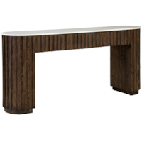 Contemporary Marble Console Table with Semi-Circular Slatted Legs