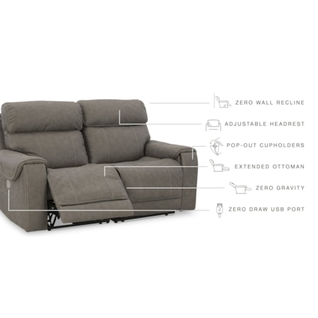 2-Piece Power Reclining Sectional Loveseat