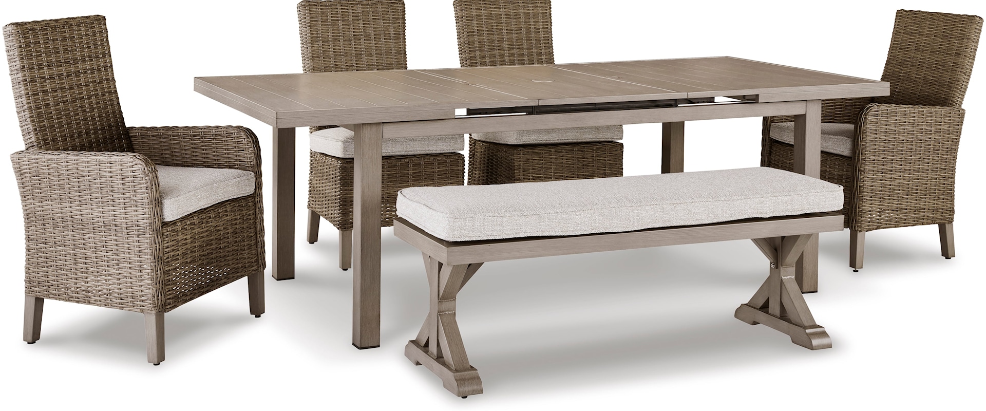 6-Piece Outdoor Dining Set with Bench