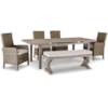 Signature Design Beach Front 6-Piece Outdoor Dining Set with Bench