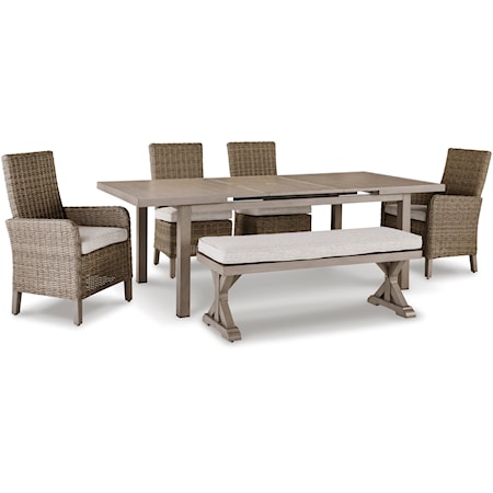 6-Piece Outdoor Dining Set with Bench