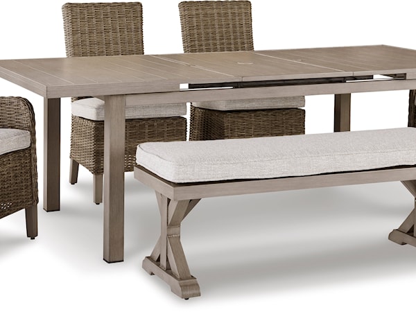 6-Piece Outdoor Dining Set with Bench