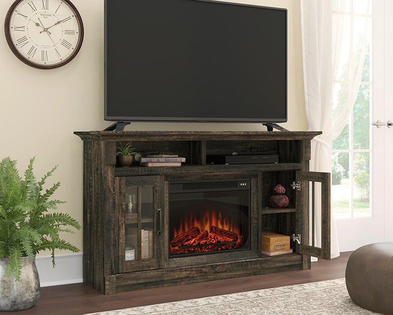 Sauder Misc Entertainment Fireplace TV Credenza