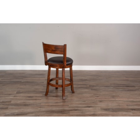 24&quot;H Swivel Barstool, Cushion Seat &amp; Back