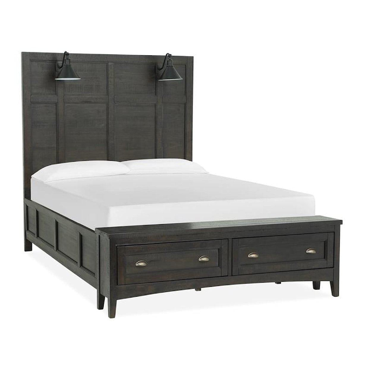 Magnussen Home Westley Falls Bedroom Queen Lamp Panel Storage Bed