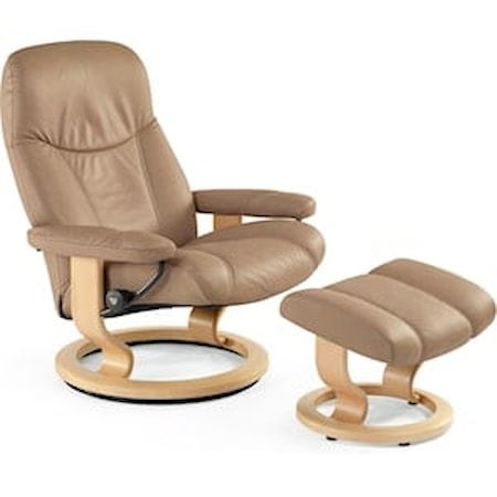 Medium Reclining Chair with Classic Base