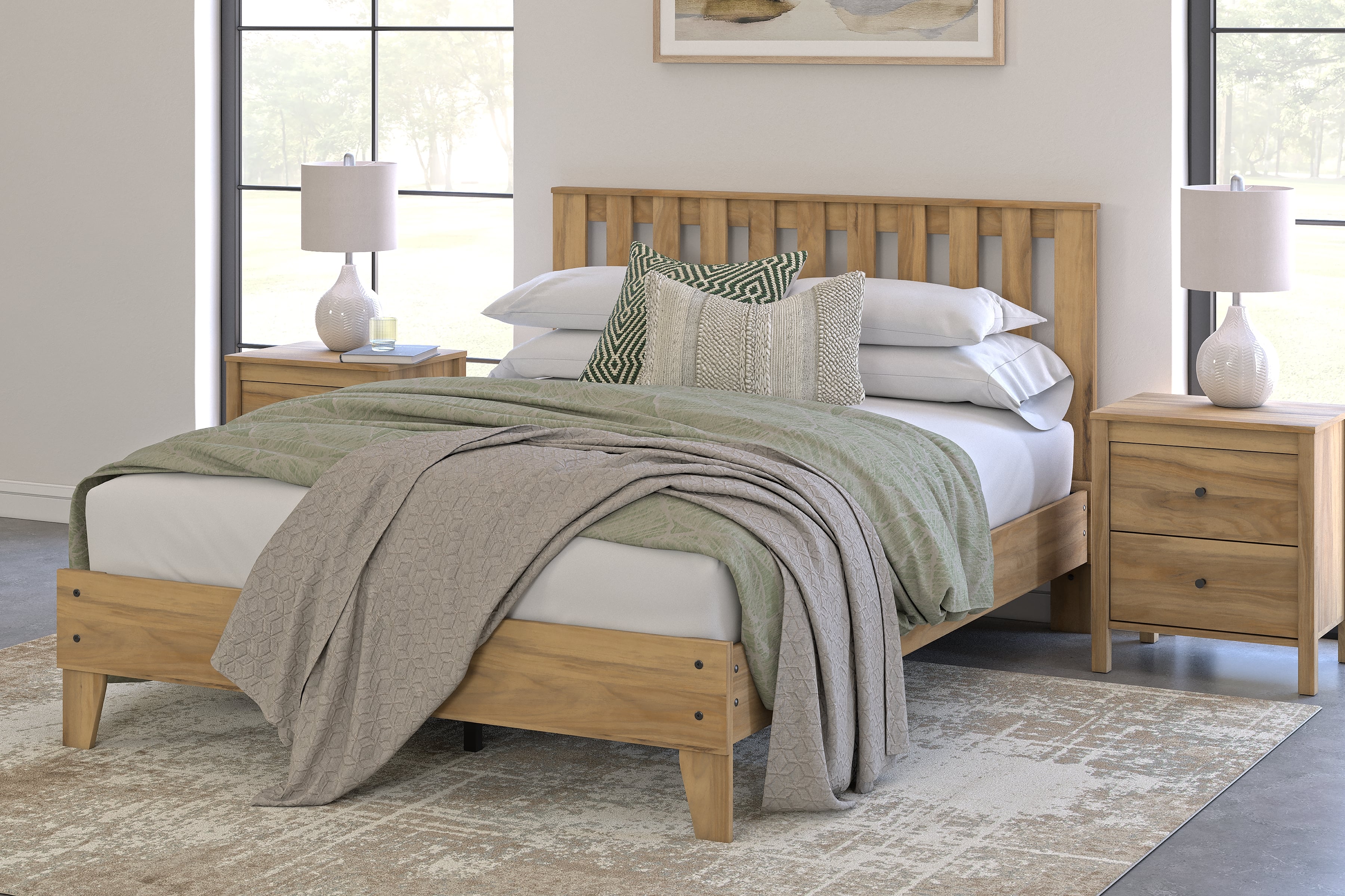 Queen Platform Panel Bed