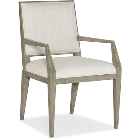 Casual Upholstered Arm Chair with Welt Trim