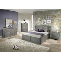 York 5-Piece Full Bedroom Set - Gray