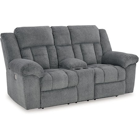 Power Reclining Loveseat with Console and Adjustable Headrests