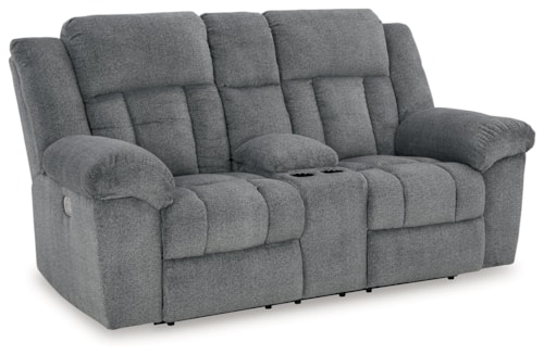Power Reclining Loveseat with Console and Adjustable Headrests