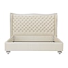 Michael Amini Hollywood Swank Upholstered California King Scalloped Bed